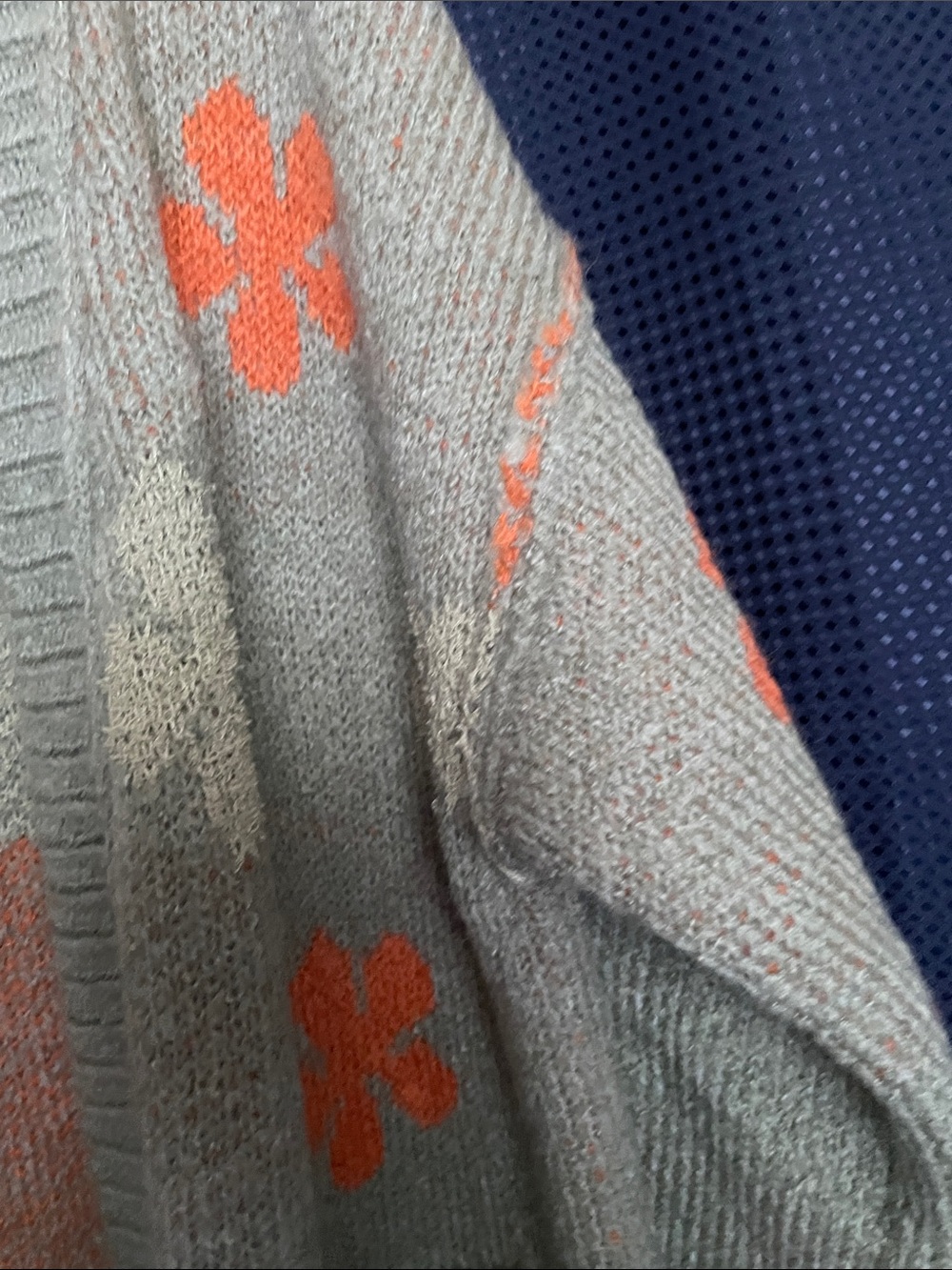 POL Floral Stripe Open-Front Cardigan - Gray & Coral - Picture 14 of 14